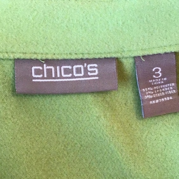 Chicos Green Pea Coat Size (3) XLarge 16 - Picture 5 of 5
